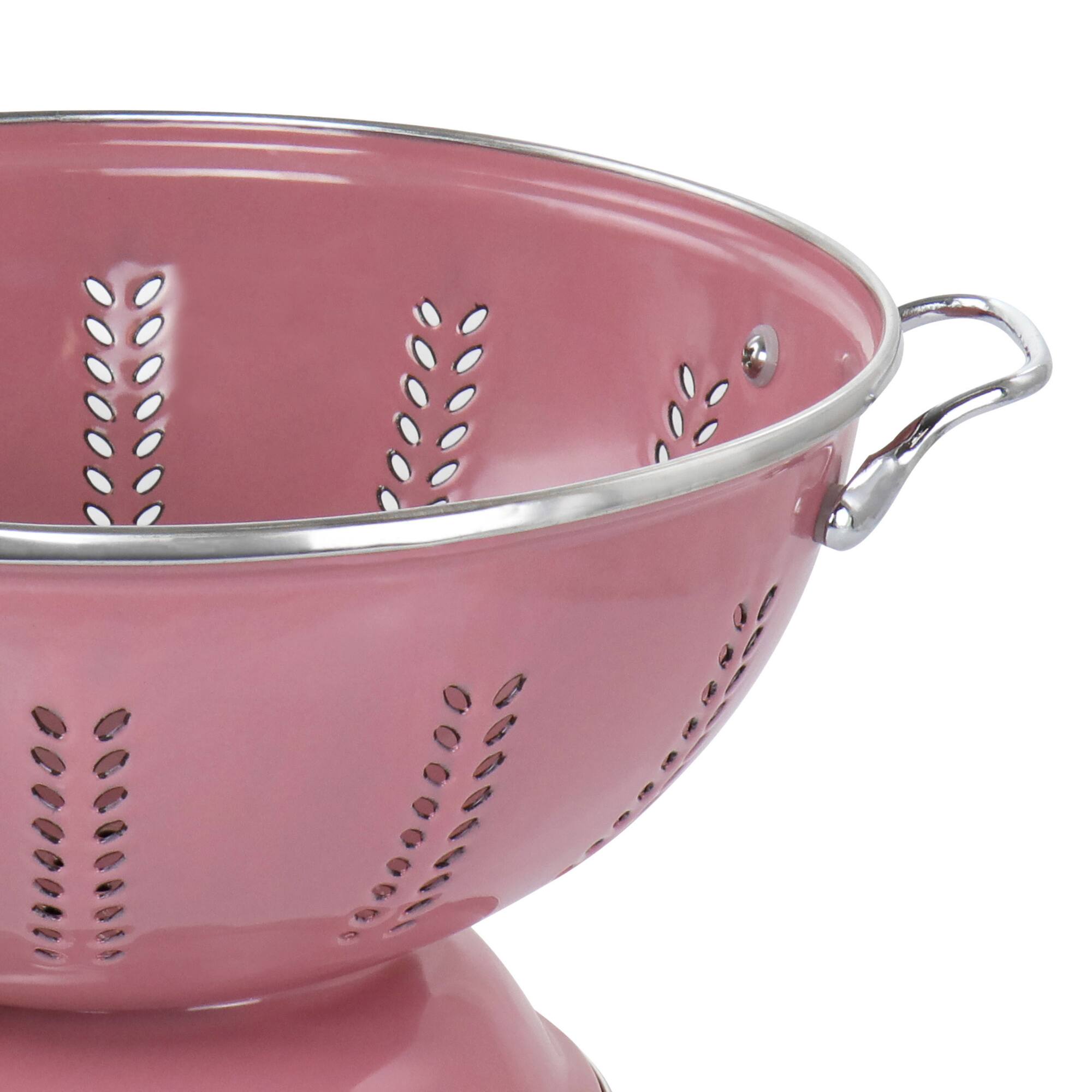 Gibson Home Plaza Cafe Red 4 Quart Enamel Colander